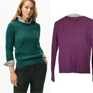 Brooks Brothers Cashmere Cable Knit Crewneck Long Sleeve Sweater M